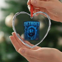 Retro Detroit Football Heart Crystal Glass Ornament Love Lions Bootleg Vintage Rap Tee - Wonder Print Shop