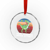 Retro Dinosaur Tennis Player Crystal Glass Ornament Real Legends Never Extinct - Wonder Print Shop