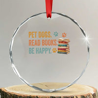 Retro Dog Book Lovers Crystal Glass Ornament Bookish Dog Mom Gift