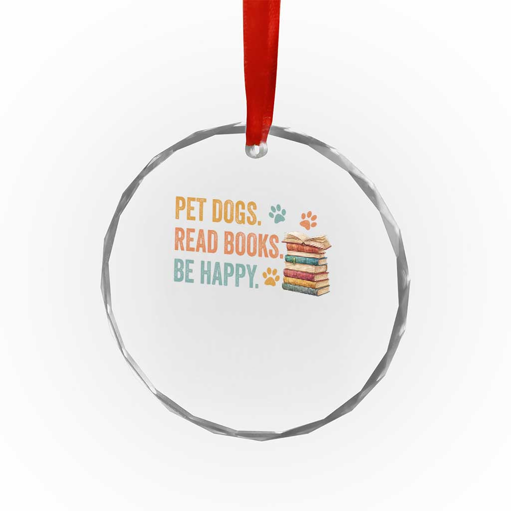 Retro Dog Book Lovers Crystal Glass Ornament Bookish Dog Mom Gift