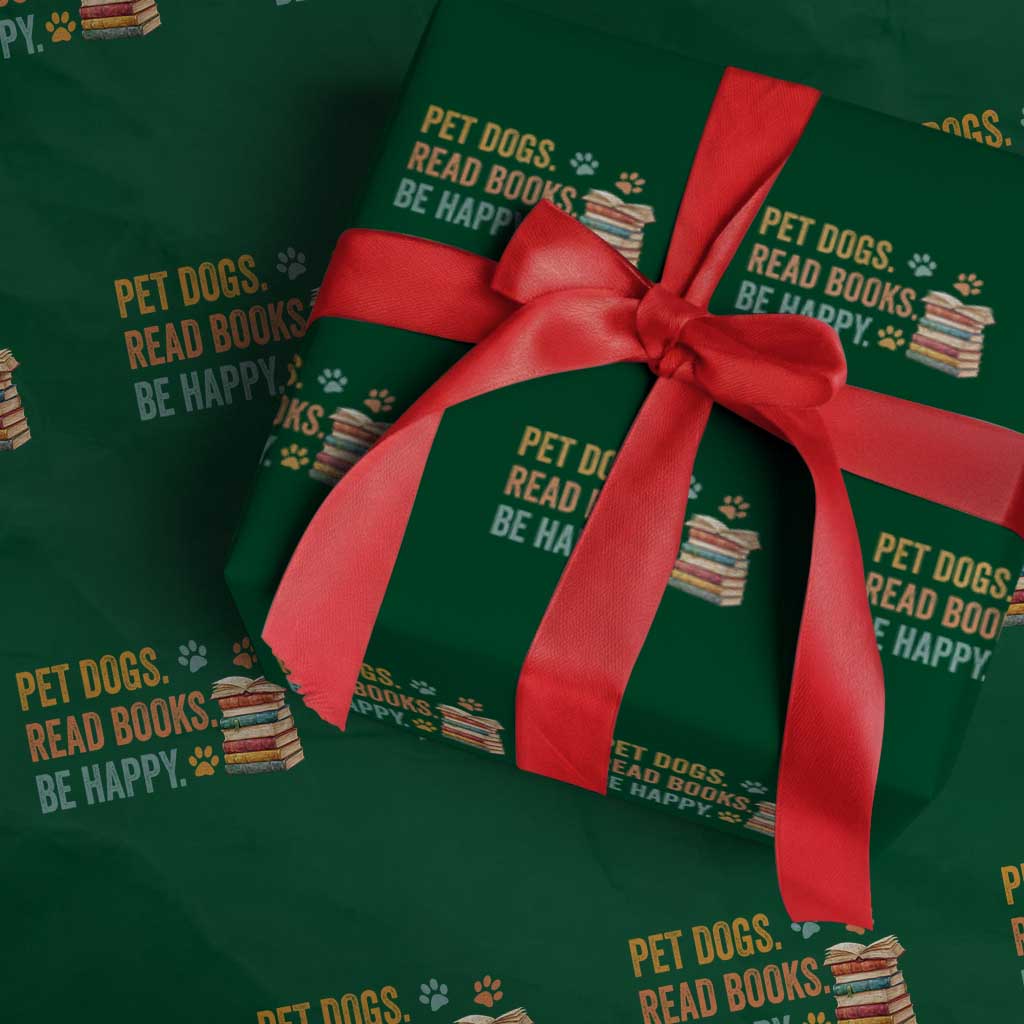 Retro Dog Book Lovers Wrapping Paper Roll Bookish Dog Mom Gift