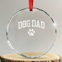Retro Dog Dad Crystal Glass Ornament Distressed Fathers Day Gift for Dog Lovers - Wonder Print Shop
