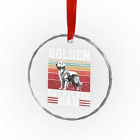 Retro Dog Golden Dad Crystal Glass Ornament Fathers Day Gift for Dog Lovers Golden Retriever Dad - Wonder Print Shop