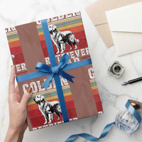Retro Dog Golden Dad Wrapping Paper Roll Fathers Day Gift for Dog Lovers Golden Retriever Dad - Wonder Print Shop