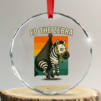 Retro Ed the Zebra Meme Crystal Glass Ornament Funny Viral Escape Animal TS02