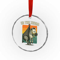 Retro Ed the Zebra Meme Crystal Glass Ornament Funny Viral Escape Animal TS02