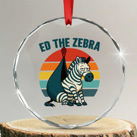 Retro Ed the Zebra Meme Crystal Glass Ornament Funny Viral Escape Animal Helicopter Rescue TS02