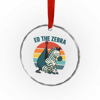 Retro Ed the Zebra Meme Crystal Glass Ornament Funny Viral Escape Animal Helicopter Rescue TS02