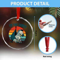 Retro Ed the Zebra Meme Crystal Glass Ornament Funny Viral Escape Animal Helicopter Rescue TS02