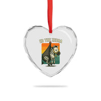 Retro Ed the Zebra Meme Heart Crystal Glass Ornament Funny Viral Escape Animal - Wonder Print Shop