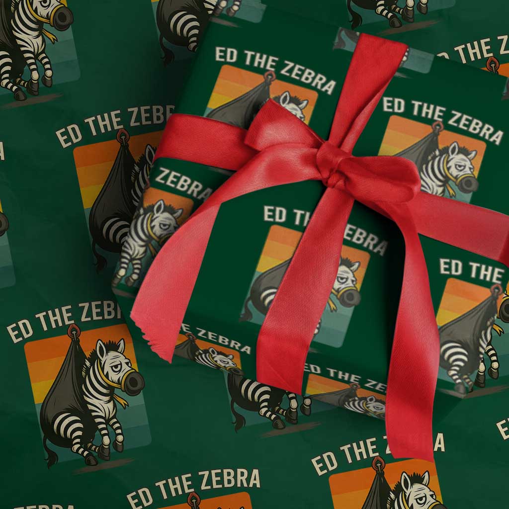 Retro Ed the Zebra Meme Wrapping Paper Roll Funny Viral Escape Animal - Wonder Print Shop
