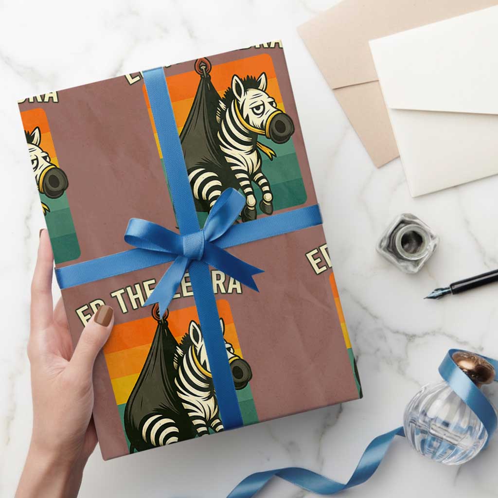 Retro Ed the Zebra Meme Wrapping Paper Roll Funny Viral Escape Animal - Wonder Print Shop