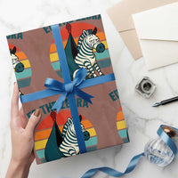 Retro Ed the Zebra Meme Wrapping Paper Roll Funny Viral Escape Animal Helicopter Rescue - Wonder Print Shop