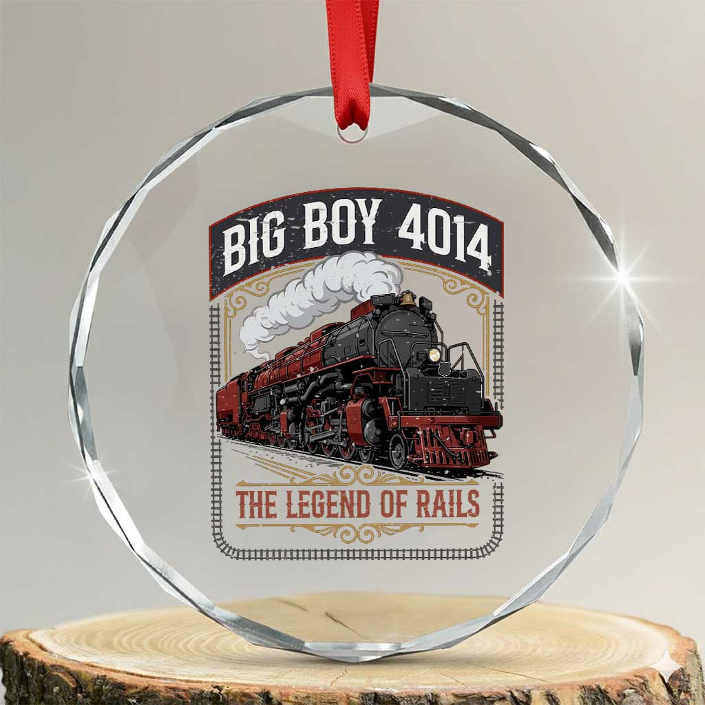 Retro Emblem Classic Steam Train Crystal Glass Ornament Locomotive Heritage Pride Legend of the Rails