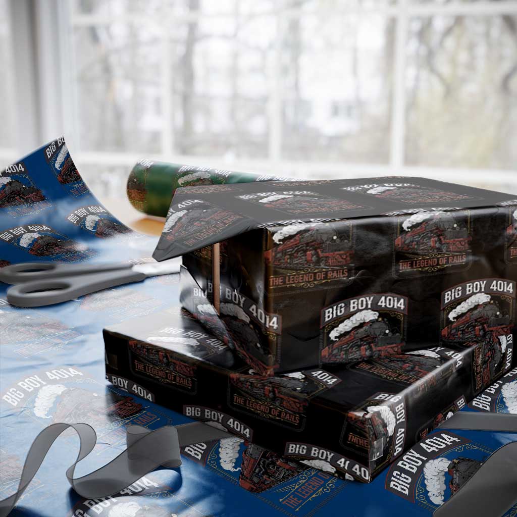 Retro Emblem Classic Steam Train Wrapping Paper Roll Locomotive Heritage Pride Legend of the Rails