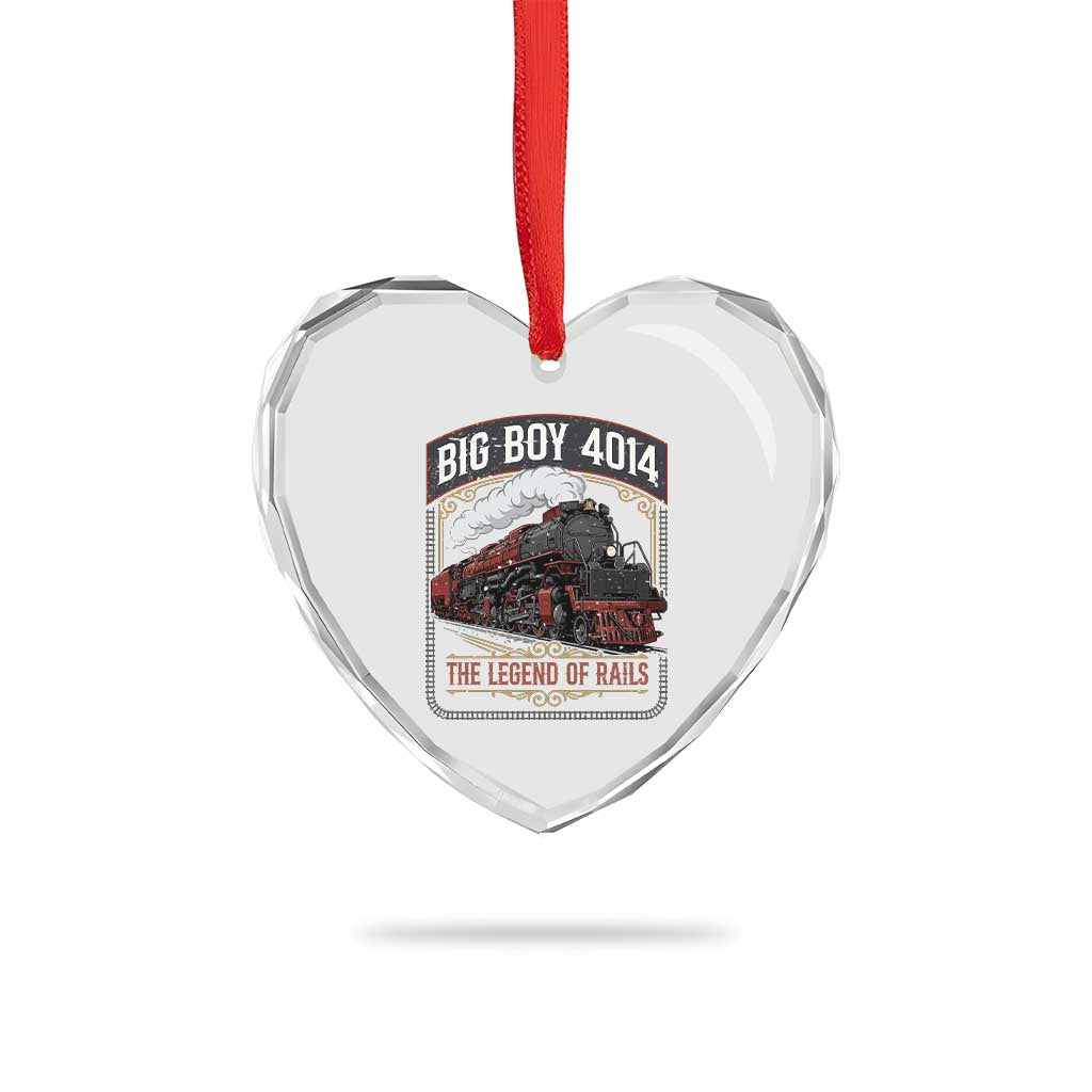 Retro Emblem Classic Steam Train Heart Crystal Glass Ornament Locomotive Heritage Pride Legend of the Rails