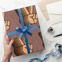 Retro Equality for All Wrapping Paper Roll Peace Sign V Fingers Skin Tone Hands Vintage - Wonder Print Shop