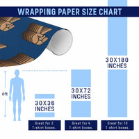 Retro Equality for All Wrapping Paper Roll Peace Sign V Fingers Skin Tone Hands Vintage - Wonder Print Shop
