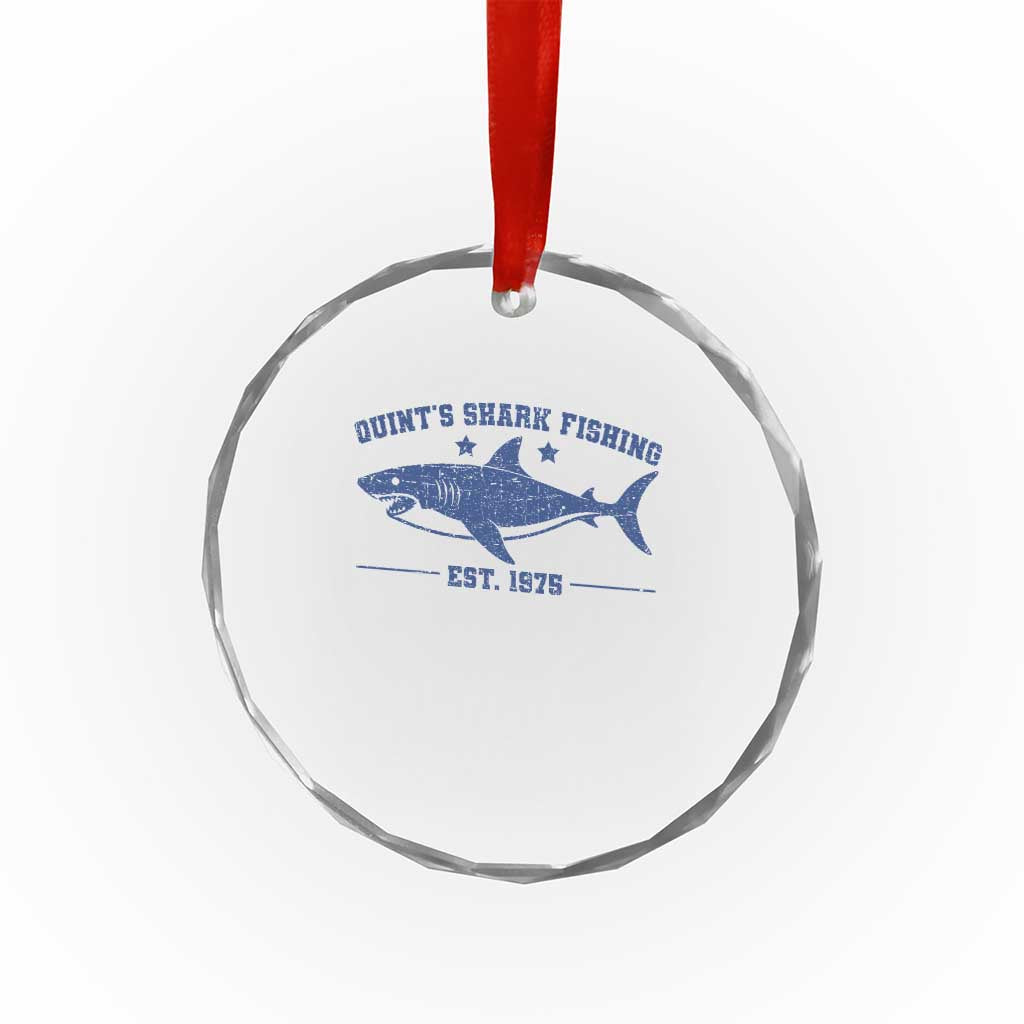 Retro Fisher Birthday Crystal Glass Ornament Vintage Quints Shark Fishing 1975 - Wonder Print Shop