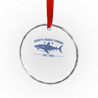 Retro Fisher Birthday Crystal Glass Ornament Vintage Quints Shark Fishing 1975 - Wonder Print Shop