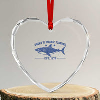 Retro Fisher Birthday Heart Crystal Glass Ornament Vintage Quints Shark Fishing 1975 - Wonder Print Shop
