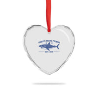Retro Fisher Birthday Heart Crystal Glass Ornament Vintage Quints Shark Fishing 1975 - Wonder Print Shop