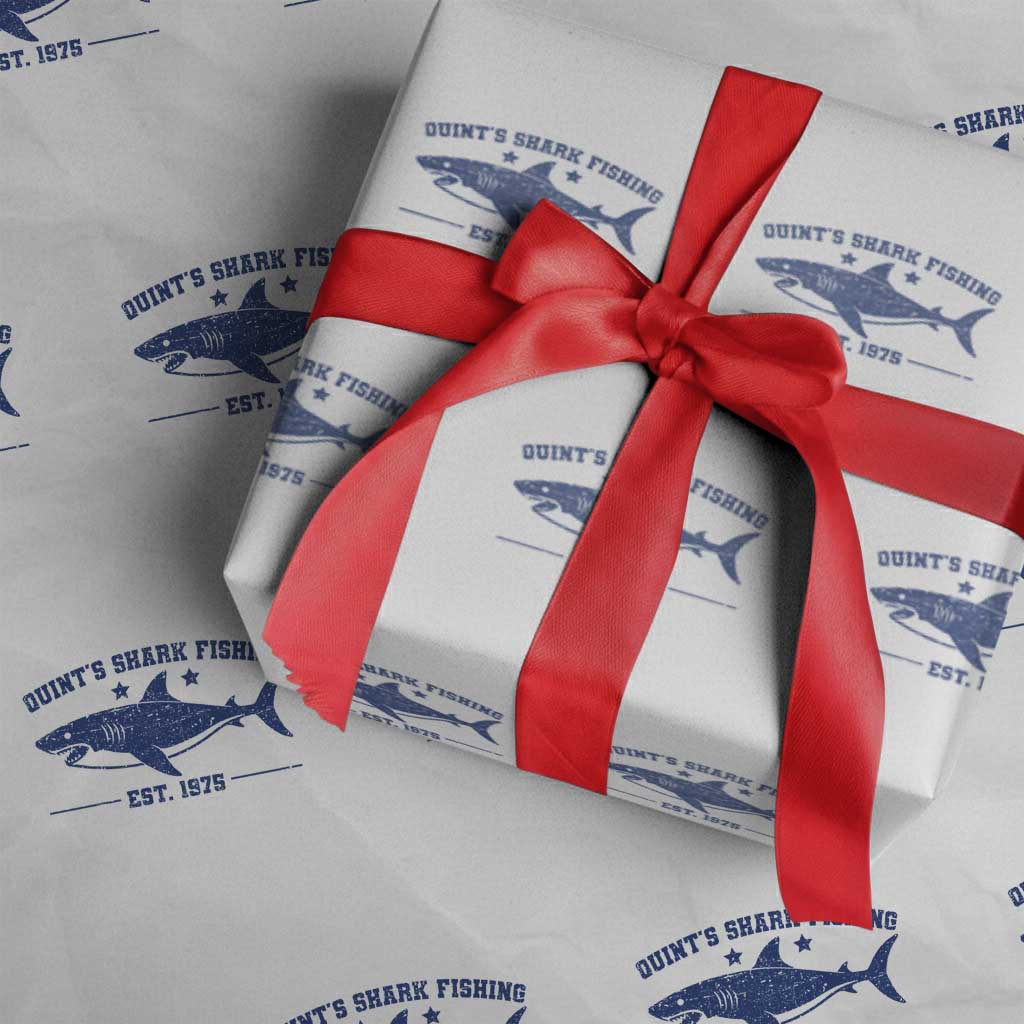 Retro Fisher Birthday Wrapping Paper Roll Vintage Quints Shark Fishing 1975 - Wonder Print Shop
