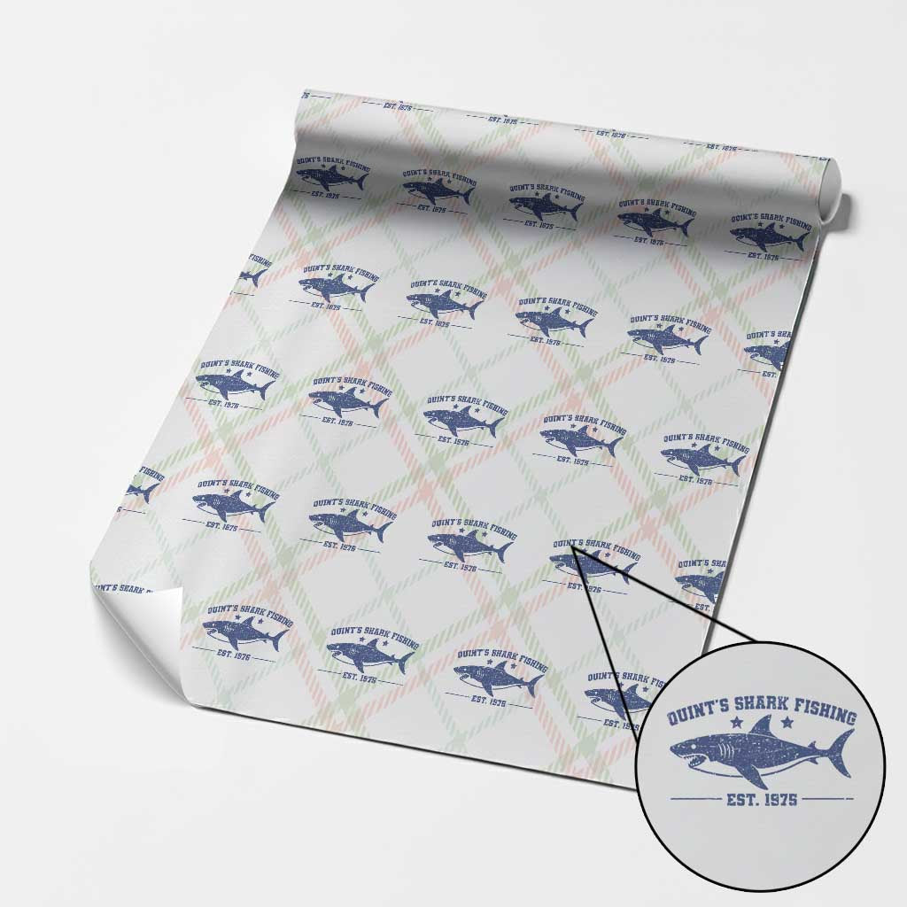 Retro Fisher Birthday Wrapping Paper Roll Vintage Quints Shark Fishing 1975 - Wonder Print Shop