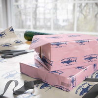 Retro Fisher Birthday Wrapping Paper Roll Vintage Quints Shark Fishing 1975 - Wonder Print Shop