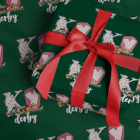 Retro Floral KY Horse Racing Graphic Wrapping Paper Roll Pink Gingham Southern Belle Derby Day Aesthetic