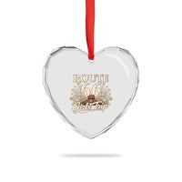 Retro Floral Route Highway 66 Girls Trip Road Trip Heart Crystal Glass Ornament