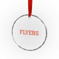 Retro Flyers Name Script Style Crystal Glass Ornament Vintage Distressed Graphic Sports Fan Pride