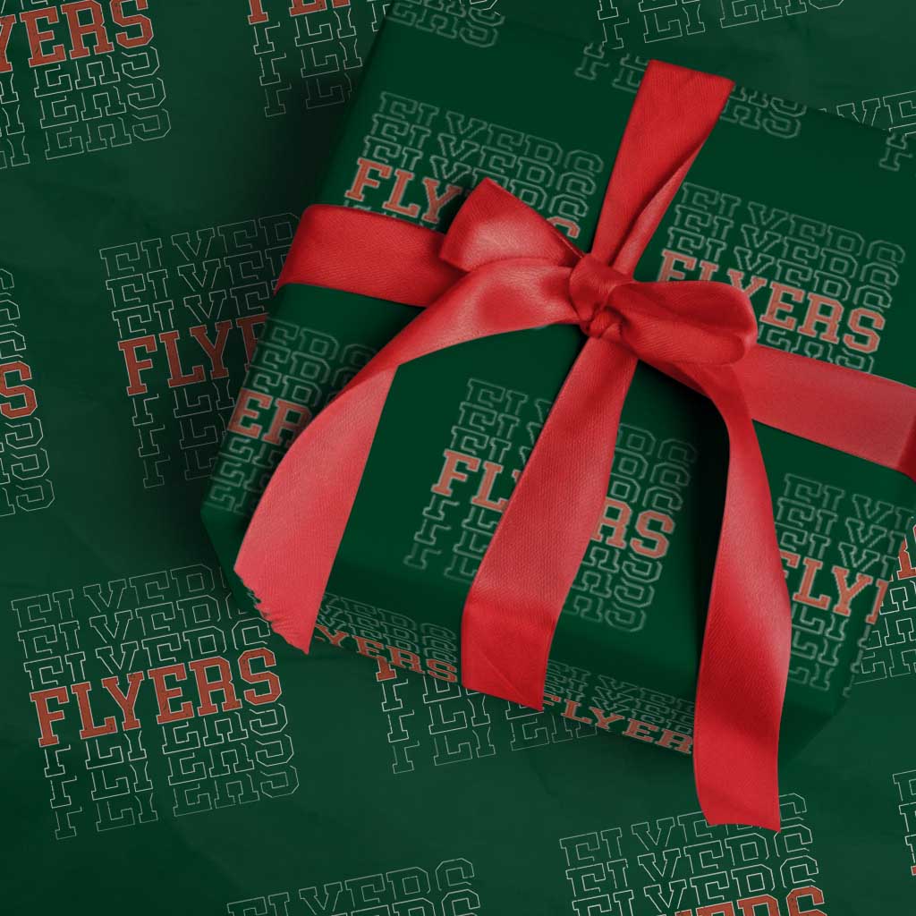 Retro Flyers Name Script Style Wrapping Paper Roll Vintage Distressed Graphic Sports Fan Pride