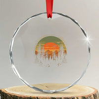 Retro Forest Trees Outdoors Nature Lover Crystal Glass Ornament