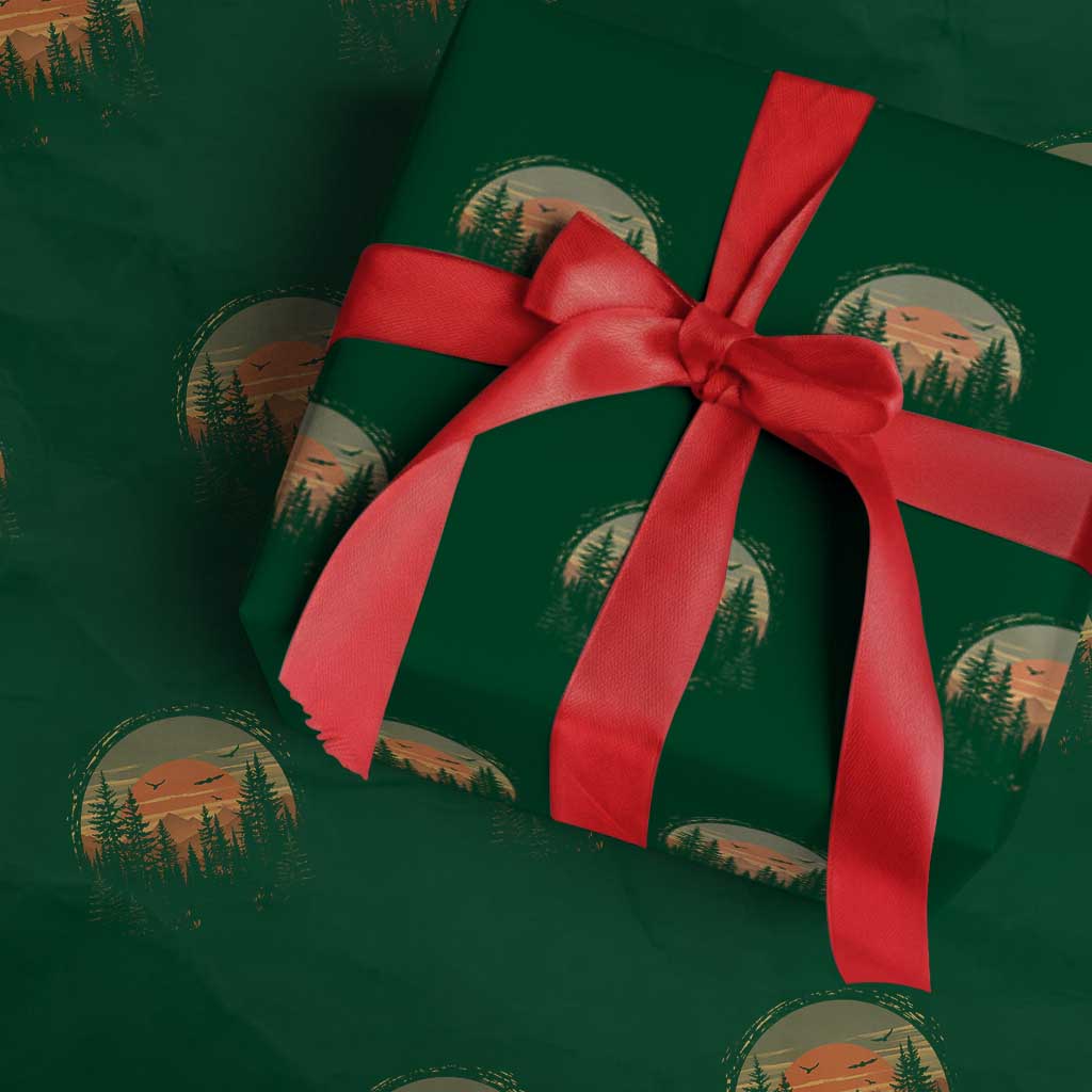 Retro Forest Trees Outdoors Nature Lover Wrapping Paper Roll