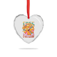 Retro Free Portland Patriotic Heart Crystal Glass Ornament Oregon Freedom Trippy 70s Mushroom Graphic - Wonder Print Shop
