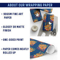 Retro Free Portland Patriotic Wrapping Paper Roll Oregon Freedom Trippy 70s Mushroom Graphic - Wonder Print Shop