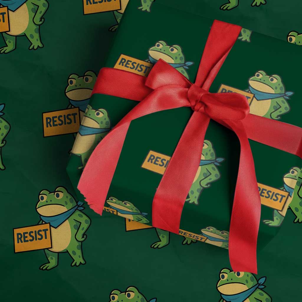 Retro Frog Resist Wrapping Paper Roll Free Portland Oregon Funny Cartoon Graphic - Wonder Print Shop