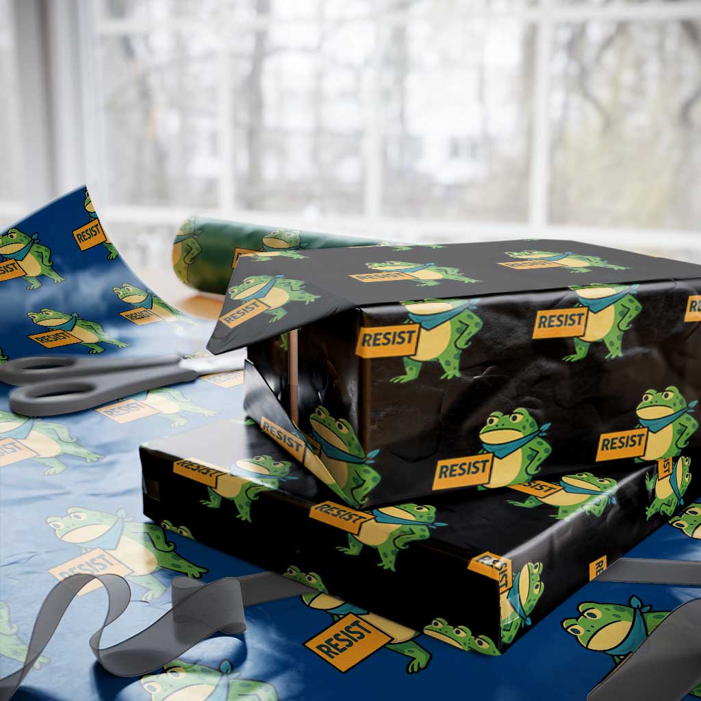 Retro Frog Resist Wrapping Paper Roll Free Portland Oregon Funny Cartoon Graphic - Wonder Print Shop