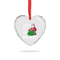 Retro Funny Santa Heart Crystal Glass Ornament Christmas Joke Check Out My Big Sack - Wonder Print Shop