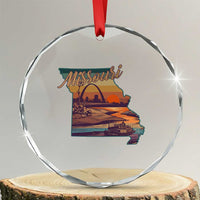 Retro Gateway Arch St Louis Missouri Map Outline Crystal Glass Ornament