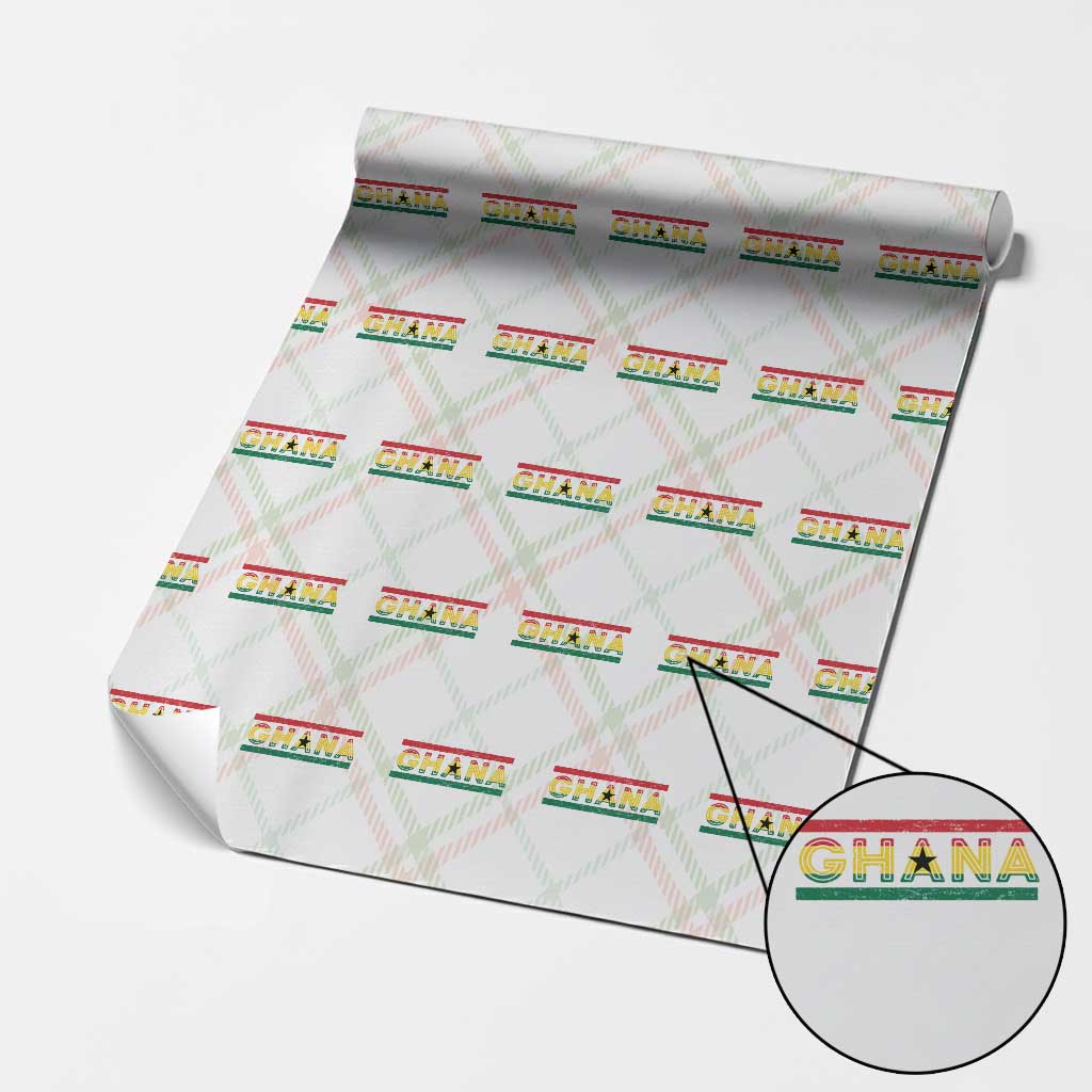Retro Ghana Flag Wrapping Paper Roll Vintage Ghanaian Pride Ghanese Roots Heritage Graphic