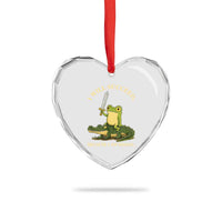 Retro Goblincore Sword Frog Riding Alligator Meme Heart Crystal Glass Ornament I Will Succeed Because I Am Insane Chaotic Motivation