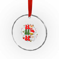 Retro Groovy Christmas Ho Ho Ho Reindeer Disco Ball Santa Xmas Crystal Glass Ornament - Wonder Print Shop