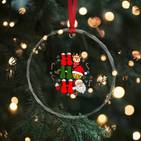 Retro Groovy Christmas Ho Ho Ho Reindeer Disco Ball Santa Xmas Crystal Glass Ornament - Wonder Print Shop