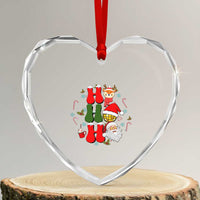 Retro Groovy Christmas Ho Ho Ho Reindeer Disco Ball Santa Xmas Heart Crystal Glass Ornament - Wonder Print Shop