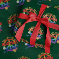 Retro Groovy Hippie Baby Boomer Generation Wrapping Paper Roll Funny You Call Me A Boomer Like It's A Bad Thing Peace Sign Flower