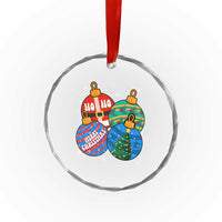 Retro Groovy Merry Christmas Ornament Ho Ho Ho Crystal Glass Ornament TS02