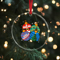 Retro Groovy Merry Christmas Ornament Ho Ho Ho Crystal Glass Ornament TS02