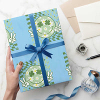 Retro Groovy Shamrock Smile Face St Patricks Day Wrapping Paper Roll